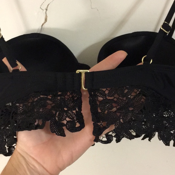 🖤🧡Black Lace Swim Top/Bralette (M) Gold hook🧡🖤 - Picture 6 of 10